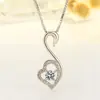 Colgante de Cisne de Temperamento Simple Joyería de Diamantes Colgante de Cisne Bailando en Forma de Corazón Cadena para Clavícula Colgante de Cisne de Amor