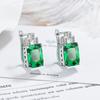 Aretes de Personalidad Europea y Americana Rectangulares Hebilla de Oreja Zircón Colorido Aretes Transfronterizos Sentido Avanzado Temperamento