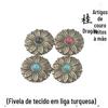 Carteira Bolsa Fivela Decorativa Fivela de Pano Liga de Zinco Couro Feito à Mão DIY Acessórios de Hardware Turquesa Fivela de Pano