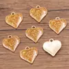 Polvo de Cebolleta DIY Joyería de Aleación Accesorios Pequeños Dorado KC Esmalte Goteo de Aceite Encanto Corazón de Amor Estrella de Cinco Puntas Luna Colgante con Brillo