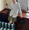 Olá Camisa Listrada de Manga Longa com Gola de Lapela Estilo Coreano Niche Hello Canon para Mulheres Outono Chic Único Top Pequeno