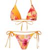 Novo Roupa de Banho Três Peças Sexy Estampada Estilo Europeu e Americano de Comércio Exterior Transfronteiriço Estilo Amarrar Estampa Lily Charm da Amazon