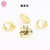Venta al por mayor de fábrica Anillo con superficie de piedra suelta de circonita amarilla ganso en forma de corazón, circonita en forma de corazón, 3*3-10*10 mm, gema artificial