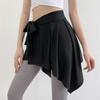 Falda Interior Deportiva, Falda de una Pieza Antiexposición, Cubre Glúteos, Aspecto Adelgazante y Cubre Caderas, Falda de Color Liso, Falda con Cordones, Ropa de Fitness Yoga para Mujer