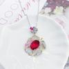 Shake Tone Kuaishou Taobao Live Novo Luxo Imitação Pombo Hemoglobina Pingente Micro Conjunto Anel de Abertura Conjunto de Flores