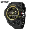 Reloj Electrónico de Moda Transfronterizo Sanda para Hombre Resistente al Agua Luminoso Despertador Multifuncional Reloj Deportivo para Hombre en stock Suministro Directo