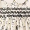 Vestido Coreano Nuevo Estilo para Niñas Primavera y Otoño 2026 con Cuello de Muñeca y Mangas Largas Estampadas, Elegante Vestido de Princesa para Niñas