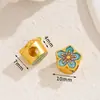 Estilo Chino Antiguo Dorado Goteo de Aceite con Carácter Fu Flor Dorado Agujero Pasante Espaciadores Cuentas Sueltas Pulsera Collar DIY Accesorios de Joyería