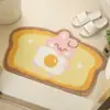 Alfombra de Piso de Baño de Felpa de Dibujos Animados para Uso Doméstico, Felpudo Engrosado Antideslizante para la Entrada de la Ducha, Felpudo Absorbente de Agua y Resistente a la Suciedad de Cachemira Artificial