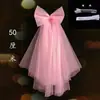 Vestido de Novia Ligero con Velito Rojo Brillante, Velito Estilo Bosque para Niñas, Accesorio Popular para Fotos para Registro de Matrimonio, Velito con Moño Rosa