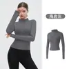 Jaqueta Esportiva Feminina Manga Longa com Zíper Body para Corrida Fitness Yoga Modelagem Justa Gola Alta Jaqueta Top Secagem Rápida