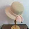 Sombrero de paja vintage estilo francés para mujer, protección solar, ala ancha, tejido, de colores brillantes, con lazo, elegante, adecuado para vacaciones y sesiones de fotos, crea un sentido de ambiente
