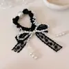 Estilo Coreano Nuevo Encaje con Perlas Elegante Lazo para el Cabello Accesorio para Cola de Caballo Baja Estilo Suave Pequeño Adorno de Encaje para el Cabello