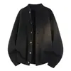 Suéter cárdigan de punto grueso informal, estilo coreano, para hombre, con cuello alto, nuevo para el invierno 2026, transfronterizo