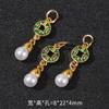 Esmalte Cloisonné Goteo de Aceite Diamante Perla Hoja de Loto Color Conservante Hebilla de Seguridad Colgante Accesorio DIY Perla Pequeña Broche para Ropa
