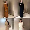 Traje adelgazante con diseño de otoño para mujer, chal tipo capa, conjunto de punto de dos piezas simulado, elegante y con estilo