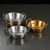 Tazón para snacks de acero inoxidable 304 con doble asa, tazón para vino de arroz, tazón para ensaladas, tazón para salsa de hot pot, canasta para papas fritas y frutas, tazón pequeño para freír