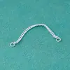 Cadena Lateral de Plata de Ley S925 Chapada en Plata Cadena de Extensión Pulsera de Cristal Hecha a Mano DIY Cadena de Plata Cola