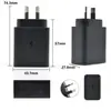 Adequado para carregador Samsung 45W, cabeça de carregamento PD25W para celular, conjunto de cabeças de carregamento super rápido com certificação CE padrão europeu atacado