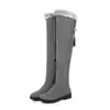 Suministro Transfronterizo Botas de Piel de Conejo con Puño Otoño e Invierno Nuevas Planas Botas para Mujer Aspecto Adelgazante Botas Altas hasta la Rodilla 40-43 Talla Grande En Stock