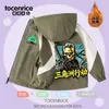 Chamarra Delta Force para niños, abrigo de otoño e invierno, con bloques de color, con capucha, a prueba de viento, cálida, sudadera de dibujos animados de juego