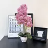 Flores Artificiales Película Impresa en 3D Textura Orquídea Bonsái Planta Artificial Planta en Maceta Artificial Flor Simulación