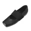Sapatos Mary Jane de Pele de Ovelha de Primeira Camada para Mulheres, Sapatilhas, Novo Estilo Primavera e Verão, Bico Quadrado, Boca Rasa, Salto Médio Sapatos de Salto Único, Sapatos Femininos da Moda