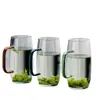 Taza de Vidrio de Borosilicato Alto para Té Verde Gruesa Taza de Agua para el Hogar Transparente Resistente al Calor para Té con Asa Taza de Vidrio de una Sola Capa para el Hogar