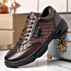 Zapatos de Hombre para Primavera y Otoño Nuevo Estilo Coreano Casual de Negocios Zapatos de Cuero Suela Suave Antideslizante con Cordones Zapatos de Cuero Impermeables para Hombre
