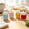 Chaveiro de xícara de café em formato de coração INS impressão 3D mini copo de milk tea pingente clicker decoração fofa de bolsa