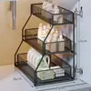 Estante de almacenamiento para debajo del fregadero, gabinete de almacenamiento extraíble, estante para colocar productos de limpieza, panel de división en capas dentro del gabinete, una herramienta mágica para organizar artículos diversos