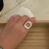 Anillo Ovalado de Diseño Retro Cepillado con Corte Retorcido Popular de Xiaohongshu Anillo de Nicho de Gama Alta Envío Directo