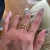 Anillo de Diamante de Alto Carbono Diseño de Nicho Simple Retro Francés Sentido de Alta Calidad Anillo de Cola Apilable con Diamantes Laterales Irregulares para Mujer