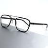 Gafas de Miopía de Doble Puente sin Tornillos para Hombres, Gafas Fotocromáticas Anti-Luz Azul para Mujeres, Armazón de Metal Negro Rojo Tormenta para Hombres