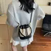 Bolso de Lona Retro Bolso de Cubo Diseño Nicho Nuevo 2025 Simple y Versátil de Hombro Cruzado para Mujer