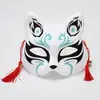 Máscara máscara de gato feminina máscara de gato de meia face pintada à mão máscara antiga máscara de raposa anime rosto de gato feminino e masculino