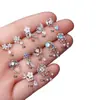 Pingente Colorido Transfronteiriço 0.8X7Mm Zircônia Micro-Incrustada Aço Inoxidável Barra em L Estilo Europeu e Americano Versátil Joia para Nariz Piercing Stud de Nariz