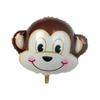 Globo de aluminio con forma de cabeza de animal de dibujos animados grande, decoración de cumpleaños, serie de animales, venta al por mayor, arreglo de apertura para jardín de infantes