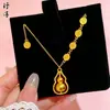 Loja de Ouro Mesmo Estilo Areia Dourada Gelo Triturado Cintilante Coração Pequena Barra de Ouro Colar Estilo Popular Feminino Fique Rico Logo Corrente da Clavícula Atacado
