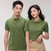 Playeras tipo polo de algodón con logo personalizado para ropa de trabajo corporativa, camisetas publicitarias para grupos, camisetas de manga corta con cuello y texto impreso y bordado