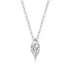 Collar de moissanita cuadrado de moda para comercio exterior transfronterizo, no se decolora, cadena versátil S925 de plata para mujer para el trabajo