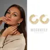 Pendientes de Anillo C con Textura Vintage de Gota de Agua con un Toque Retro de Alta Gama, Artículo de Venta Caliente Transfronterizo, Galvanoplastia Patentada, Marca Mesurely