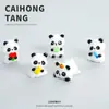 Accesorios 3D de Dibujos Animados para Manualidades Figura de Panda de Color Sólido Resina Dibujo Animado Colgante de Llavero Creativo Hecho a Mano Venta al por Mayor