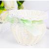Cesta de flores tejida de imitación de ratán, creativa, para guardar flores, para el hogar, la oficina, adornos decorativos, manualidades.