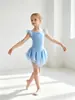 Ropa de Baile para Niñas Transfronteriza Verano Manga Corta Conjunto de Práctica Ropa de Baile Ropa de Gimnasia para Niños Pequeños Vestido de Ballet Chino