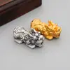 S999 Prata para Pé 3D Prata Dura Prata Tailandesa Nó Chinês Caractere Fu Contas Pixiu Acessórios Pulseira Tecida à Mão DIY Acessórios