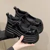 Outono 2026 Novos Sapatos Mary Jane de Salto Alto Plataforma Salto Alto JK Aumento de Altura Mary Jane Francês de Tira Única Feminino