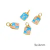 Abanico de Aceite Gotas Arena Dorada de Cobre con Colgante de Cacahuete de Vidrio Pulsera de Hebilla Ping An Hecha a Mano Colgante de Collar