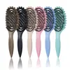 Pente Amazon com Furos para Massagem e Efeito Rebote com Cerdas de Javali, Pente para Modelar Cabelo com Volume no Topo, Pente para Modelar Cabelo Cacheado, Pente para Cachos