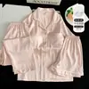 Ropa de casa suave para mujer de seda de hielo con almohadillas en el pecho, amigable con la piel, adelgazante, transpirable, juvenil, textura suave y delicada, conjunto de casa de tres piezas
